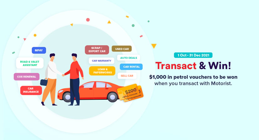 Transact & Win with Motorist: $1,000 Worth of Petrol Vouchers to be Won Monthly, photo 1