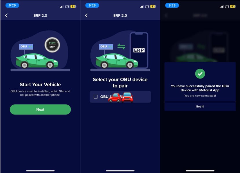 The Motorist Guide to activating the Motorist super app as the alternative display for the OBU, photo 4