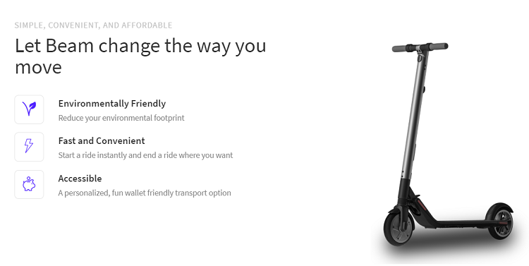 Motorist Beams Escooter Sharing Service