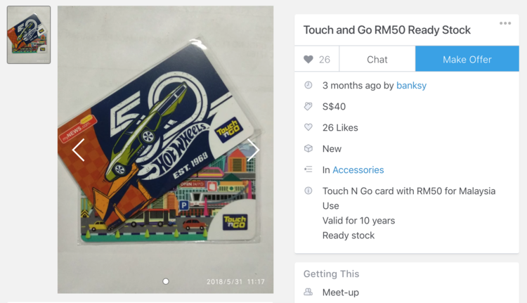 Screenshot Of Touch N Go card Carousell