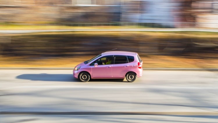 Car Honda Jazz On Road