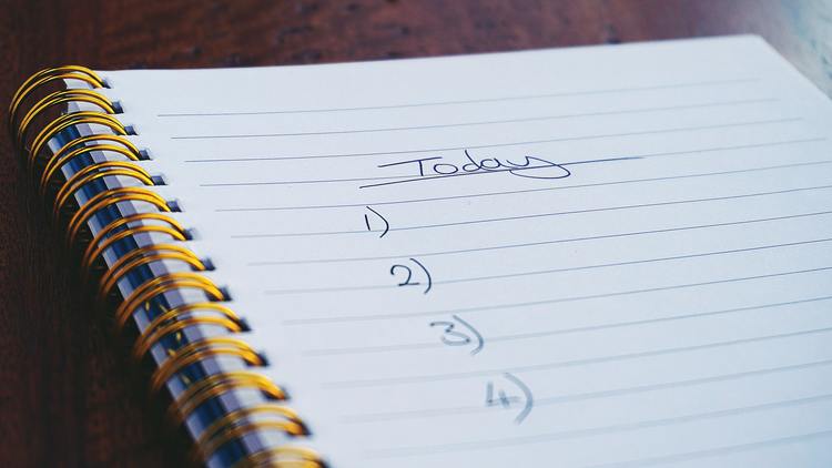 checklist to do list today