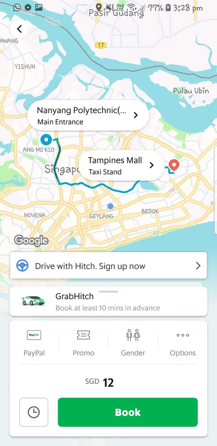 grab nanyang polytechnic tampines mall
