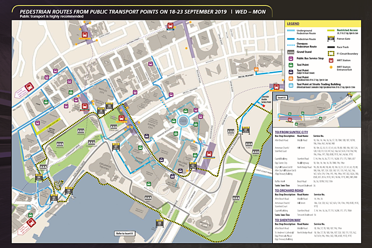 Motorist Pedestrian Routes Acess Road Closures F1 2019