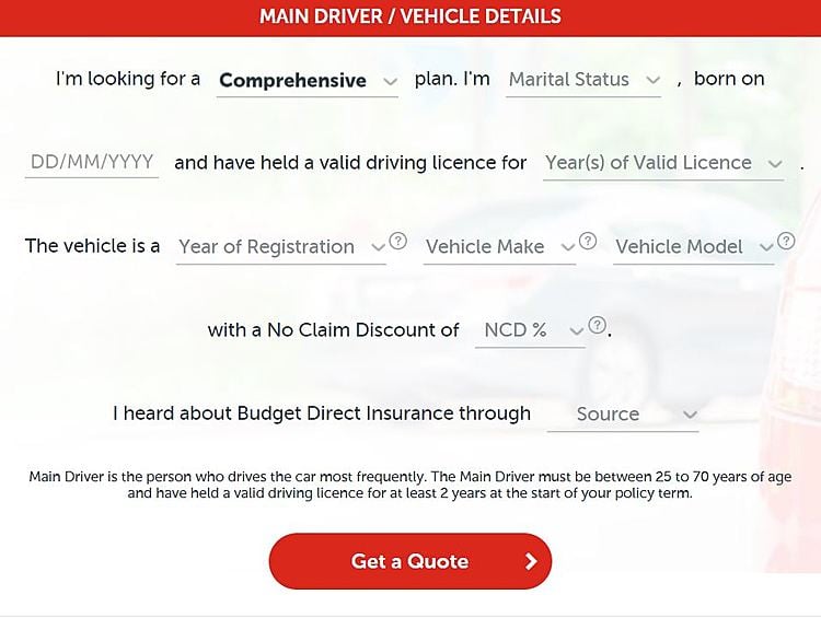 Motorist Insurance Online Quotation System Budgetdirect