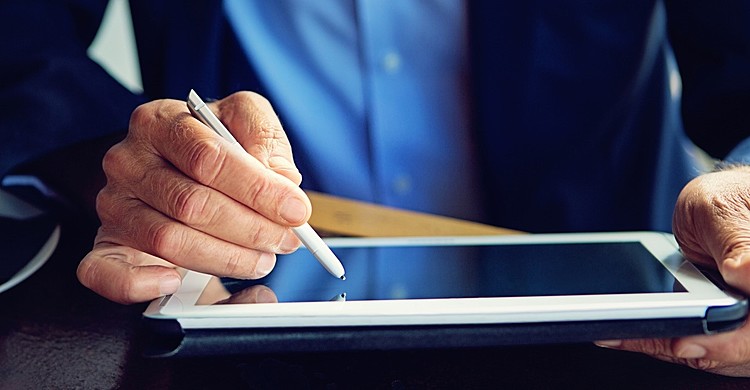 Signing On Tablet