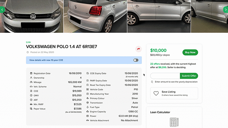 Motorist Used Car Portal Coe Renewal
